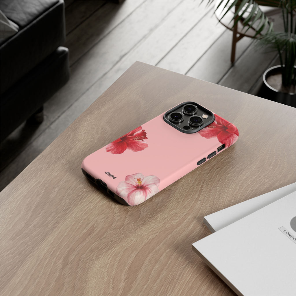 Blühender Hibiskus (Rosa)