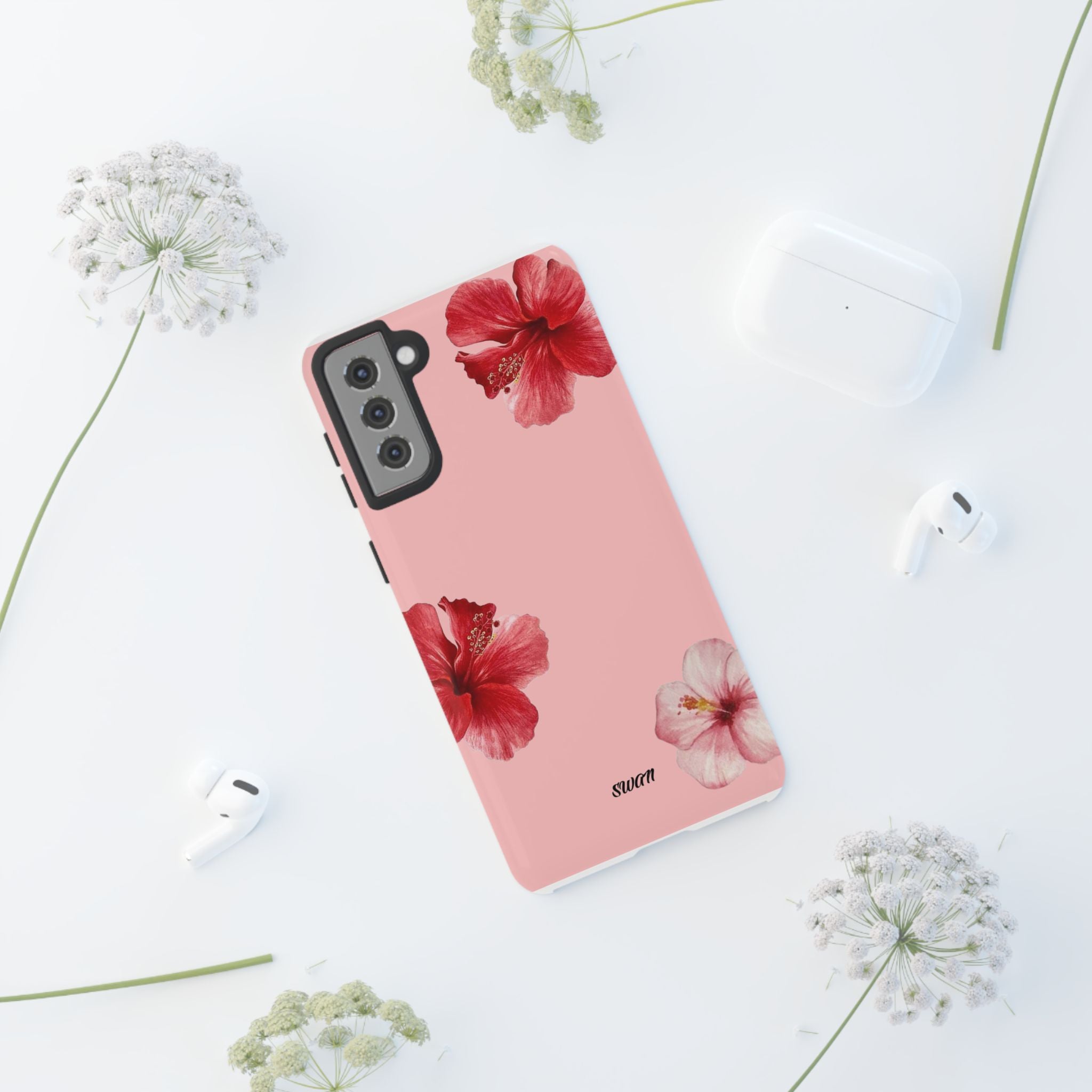 Blühender Hibiskus (Rosa)