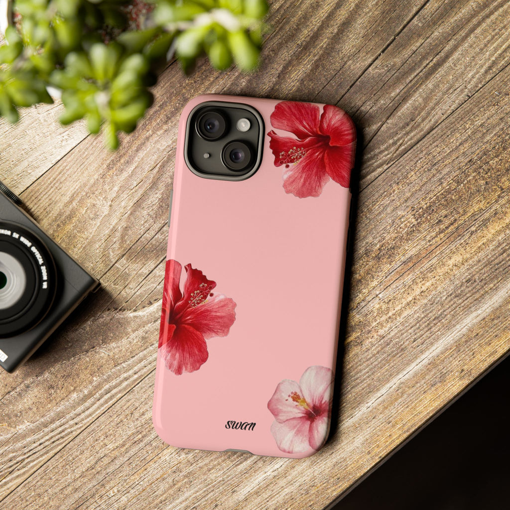 Blühender Hibiskus (Rosa)