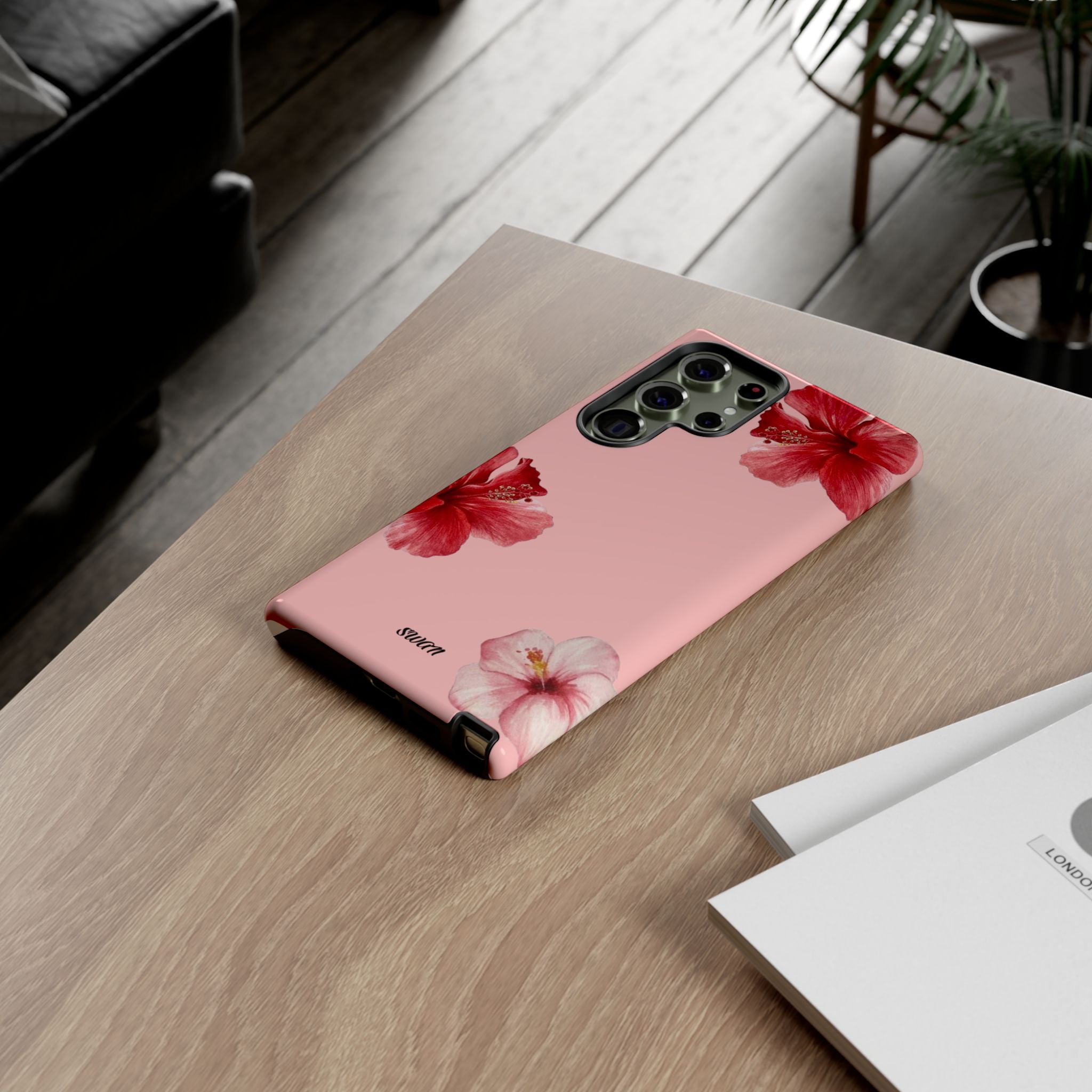 Blühender Hibiskus (Rosa)