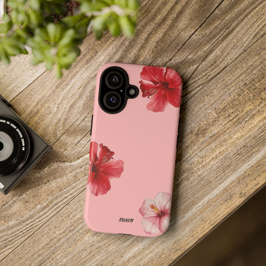 Blühender Hibiskus (Rosa)