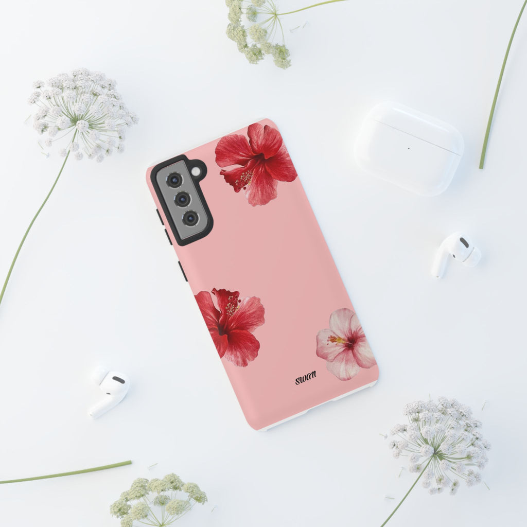 Blühender Hibiskus (Rosa)